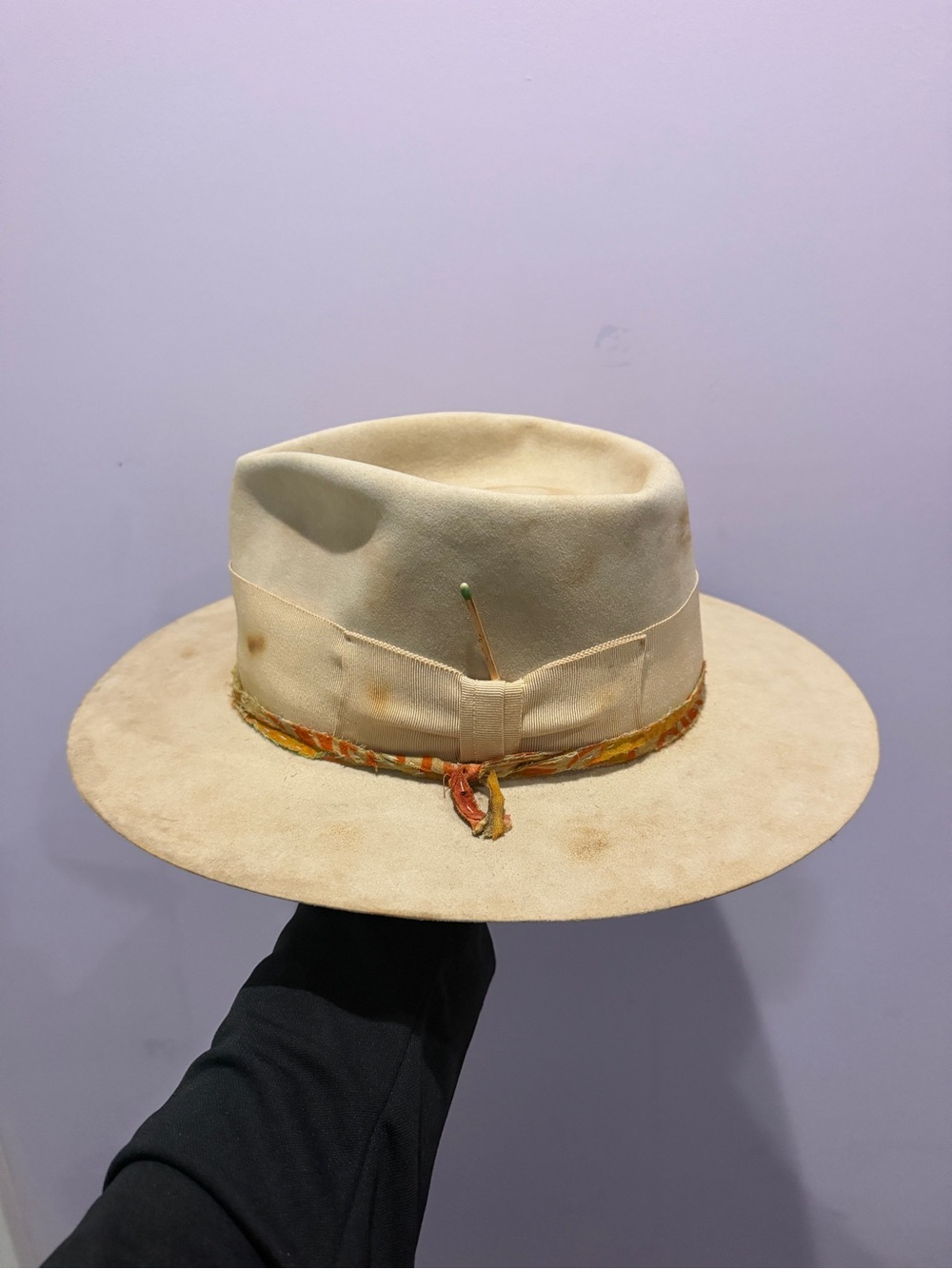 Nick Fouquet Cream Wide-Brim Fedora with Braided Accent